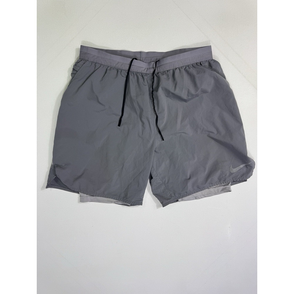 Nike Grey Lined Running Shorts Mens Large 7 Inseam Dri-Fit Activewear 892905-036